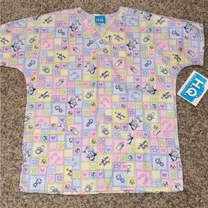 Scrub H.Q. small baby maternity theme scrub top